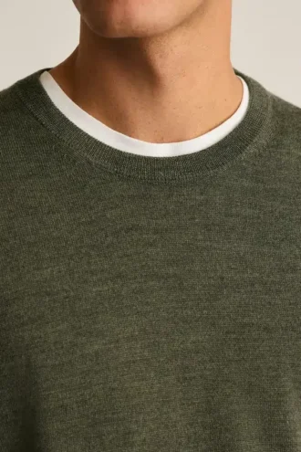 Jersey de cuello redondo de merino lavable