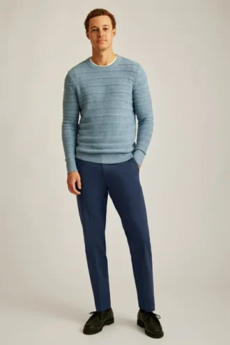 Jersey de cuello redondo de peso medio con punto texturizado