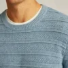 Jersey de cuello redondo de peso medio con punto texturizado Jersey de cuello redondo de peso medio con punto texturizado