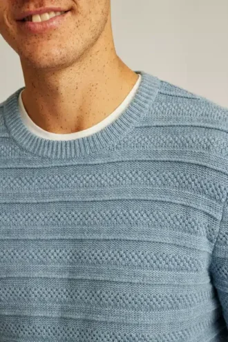 Jersey de cuello redondo de peso medio con punto texturizado