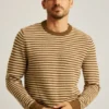 Jersey de cuello redondo de peso medio con rayas Jersey de cuello redondo de peso medio con rayas