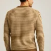Jersey de cuello redondo de peso medio con rayas Jersey de cuello redondo de peso medio con rayas