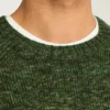 Jersey de cuello redondo raglán jaspeado