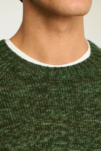 Jersey de cuello redondo raglán jaspeado