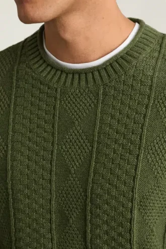 Jersey de cuello vuelto de algodón y cachemira