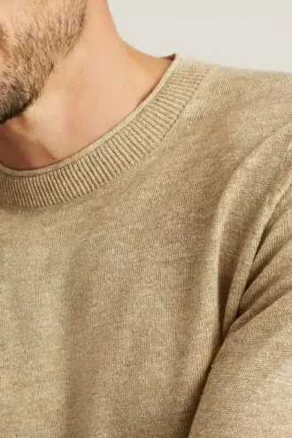 Jersey de cuello vuelto de lino italiano