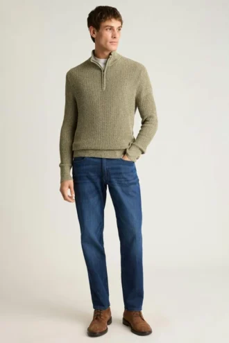 Jersey de media cremallera para hombre de Bonobos | Lino italiano y algodón de lujo
