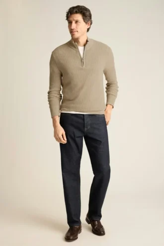 Jersey de media cremallera para hombre de Bonobos | Lino italiano y algodón de lujo