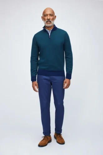Jersey de merino con media cremallera