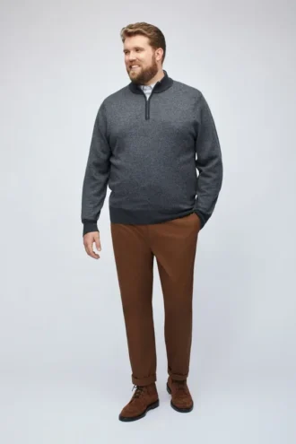 Jersey de merino con media cremallera Tallas grandes Jersey de merino con media cremallera Tallas grandes