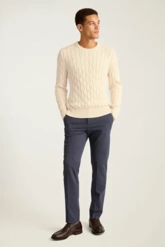 Jersey de punto trenzado de algodón de Bonobos | Estilo invernal fabricado en Italia