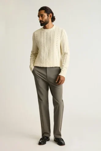 Jersey de punto trenzado de merino