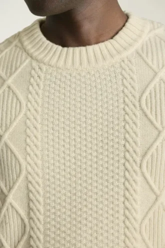 Jersey de punto trenzado de merino extrafino | Jersey de punto trenzado de suave lana merino