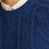 Jersey de punto trenzado de peso medio con cuello redondo Jersey de punto trenzado de peso medio con cuello redondo