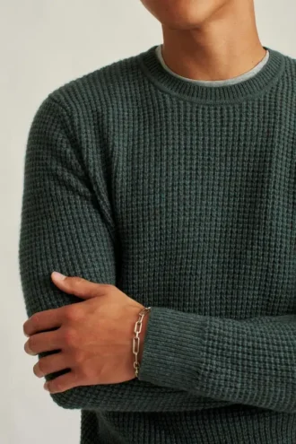 Jersey de punto waffle con mezcla de yak