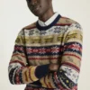 Jersey Fair Isle de Nueva York | Jersey Fair Isle para hombre con iconos de Nueva York