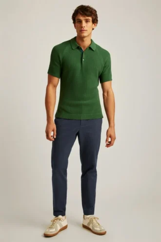 Jersey Polo con punto texturado
