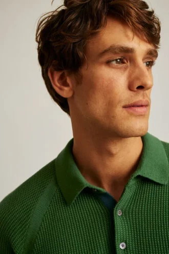 Jersey Polo con punto texturado