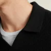 Jersey polo de manga larga de algodón y cachemira