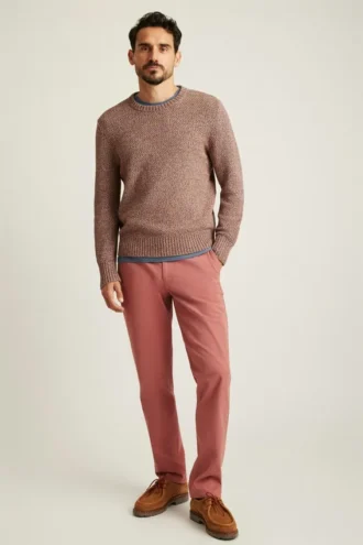 Mantén tu estilo con el jersey de cuello redondo de algodón italiano de Bonobos