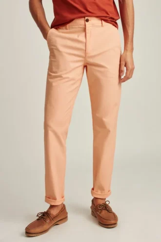 Pantalón chino ligero elástico teñido en hilo