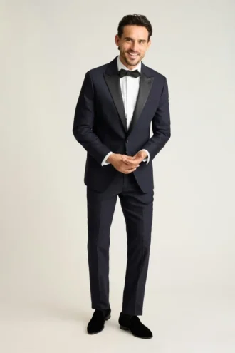 Pantalón de esmoquin de lana italiana elástica Empire