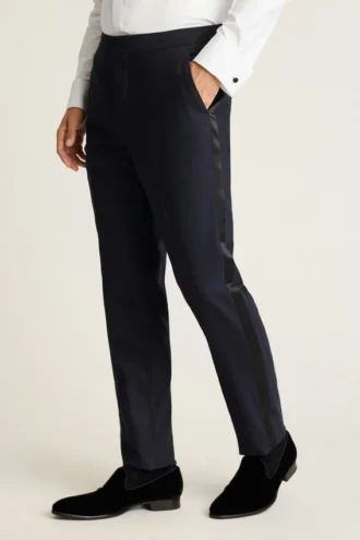 Pantalón de esmoquin de lana italiana elástica Empire