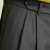 Pantalón de lana plisada italiana Pantalón de lana plisada italiana