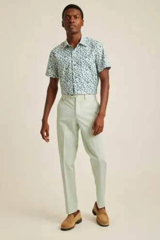 Pantalón de traje de algodón elástico italiano