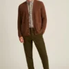 Pantalón de traje de algodón italiano con acabado de ante Pantalón de traje de algodón italiano con acabado de ante