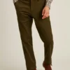 Pantalón de traje de algodón italiano con acabado de ante Pantalón de traje de algodón italiano con acabado de ante
