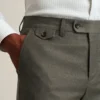Pantalón de traje de lana cepillada elástica italiana