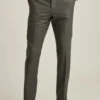 Pantalón de traje de lana cepillada elástica italiana