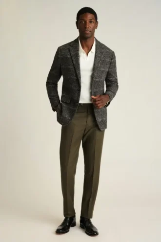 Pantalón de vestir italiano de lana cepillada Jetsetter