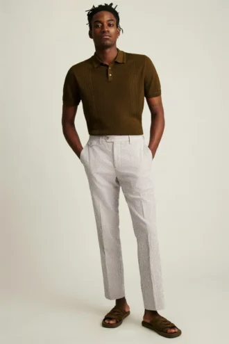Pantalón de vestir italiano de seersucker Jetsetter
