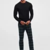 Pantalones chinos elásticos de tartán navideño Pantalones chinos elásticos de tartán navideño