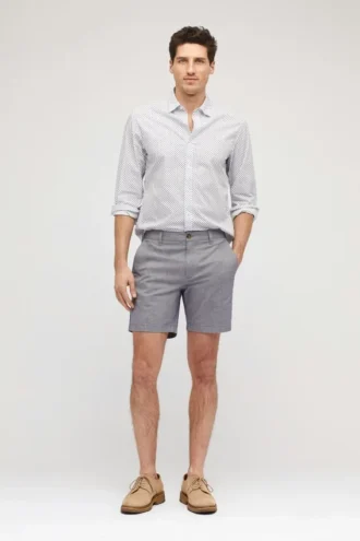 Pantalones cortos chinos elásticos Oxford