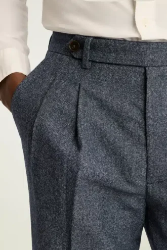 Pantalones de lana con pliegues | Elegantes pantalones de lana con un toque vintage