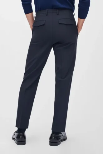 Pantalones de lana elástica con pliegues