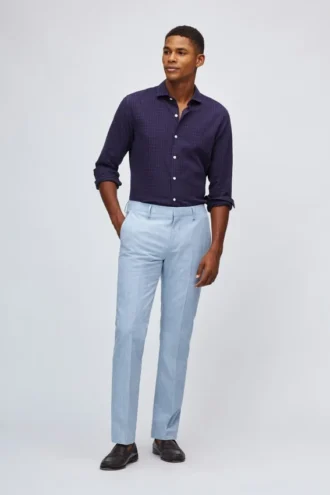 Pantalones de vestir de lana elástica italiana