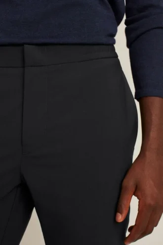 Pantalones de vestir de lana elástica italiana con cintura elástica