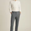 Pantalones de vestir de lana elástica para hombre