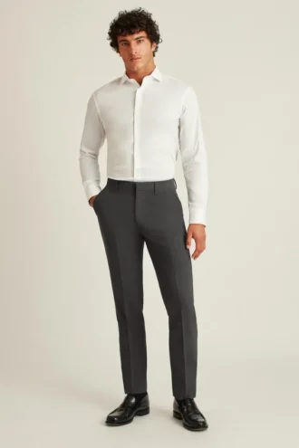 Pantalones de vestir de lana elástica para hombre