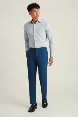 Pantalones de vestir de lana elástica para hombre