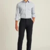 Pantalones de vestir de lana elástica para hombre