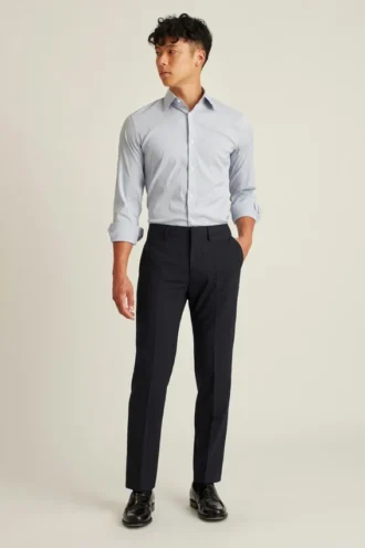 Pantalones de vestir de lana elástica para hombre