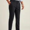 Pantalones de vestir de lana elástica para hombre