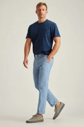 Pantalones elásticos de cambray