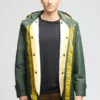 Parka impermeable de corte en cola de pez para hombre