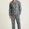 Pijama de algodón elástico con estampado de animales Pijama de algodón elástico con estampado de animales